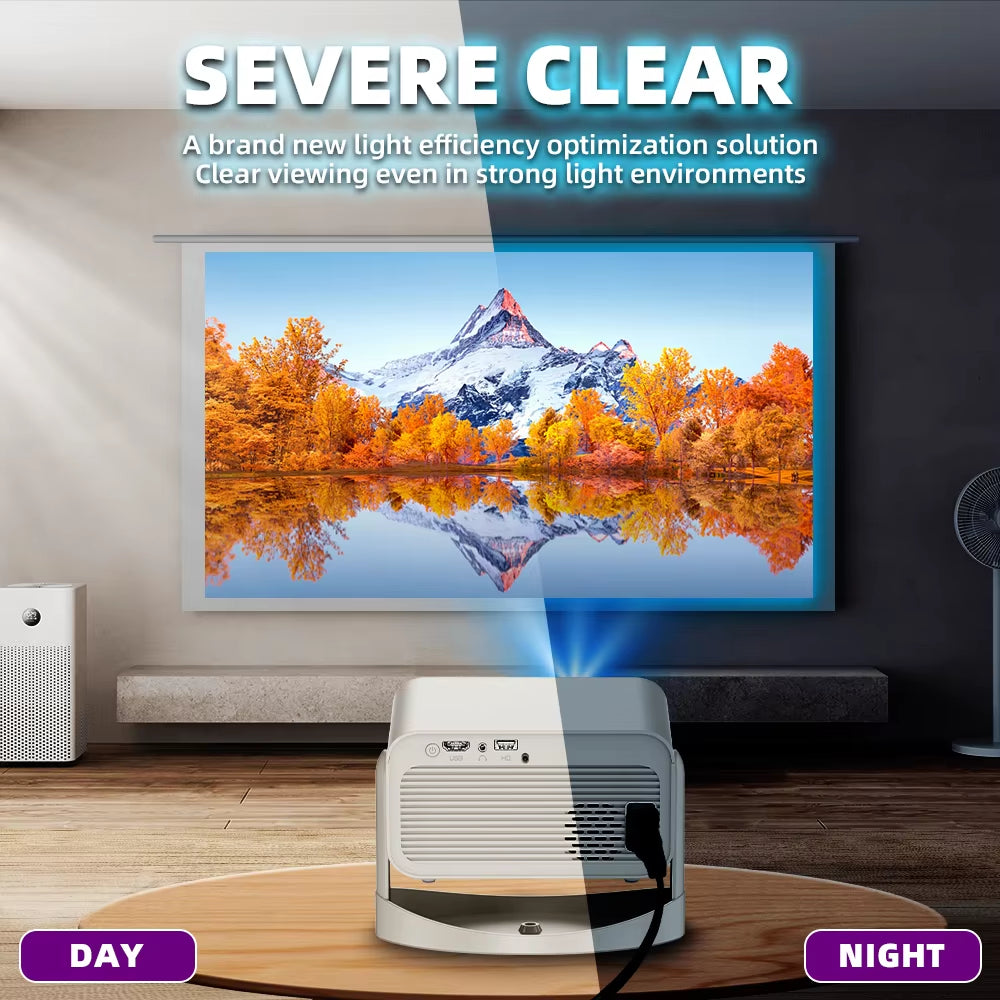 4K 650ANSI HT23 Native Portable Projector 1080P Auto Focus Keystone Correction BT5.2 Android 11 WIFI6 360° Home Cinema