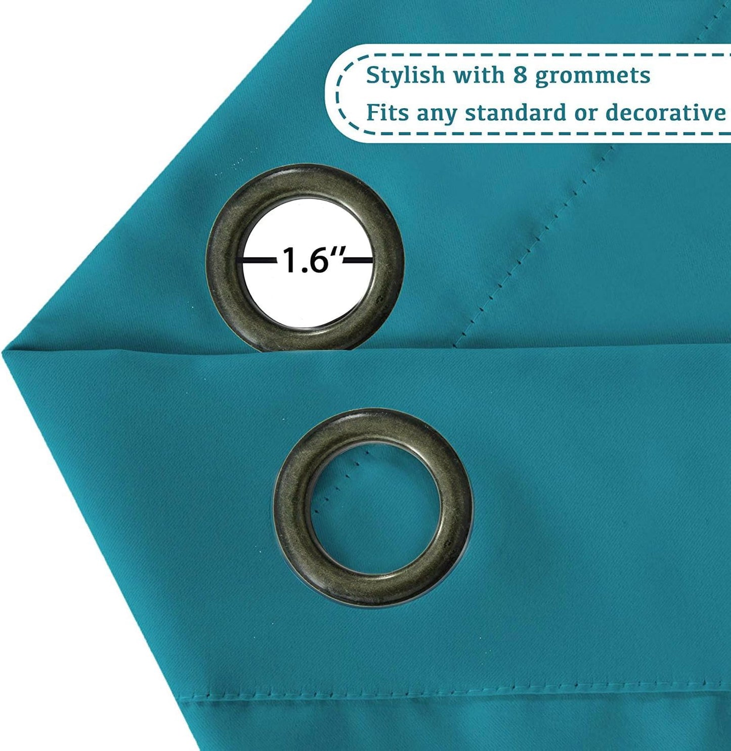 Teal Blackout Curtains Thermal Insulated Grommet Black Out Curtain Drapes for Bedroom Window Treatment Curtain Panels/Drapes for Nursery & Infant Care,2 Panel, 52" W X 84" L, Teal