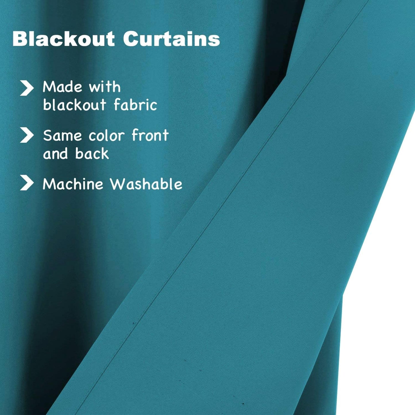 Teal Blackout Curtains Thermal Insulated Grommet Black Out Curtain Drapes for Bedroom Window Treatment Curtain Panels/Drapes for Nursery & Infant Care,2 Panel, 52" W X 84" L, Teal