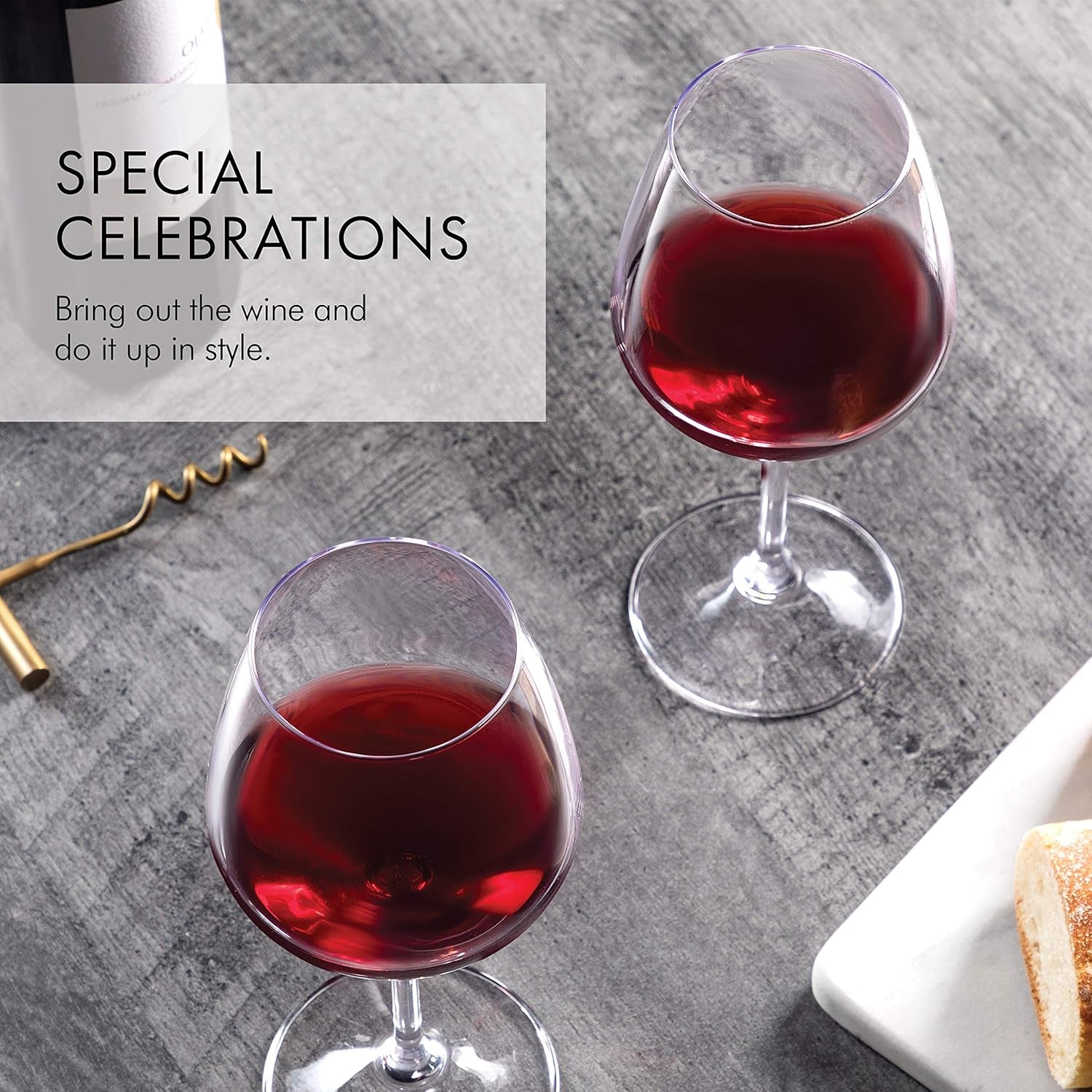 Italian Red Wine Glasses - 18 Ounce - Wine Glass Clear (Set of 4)