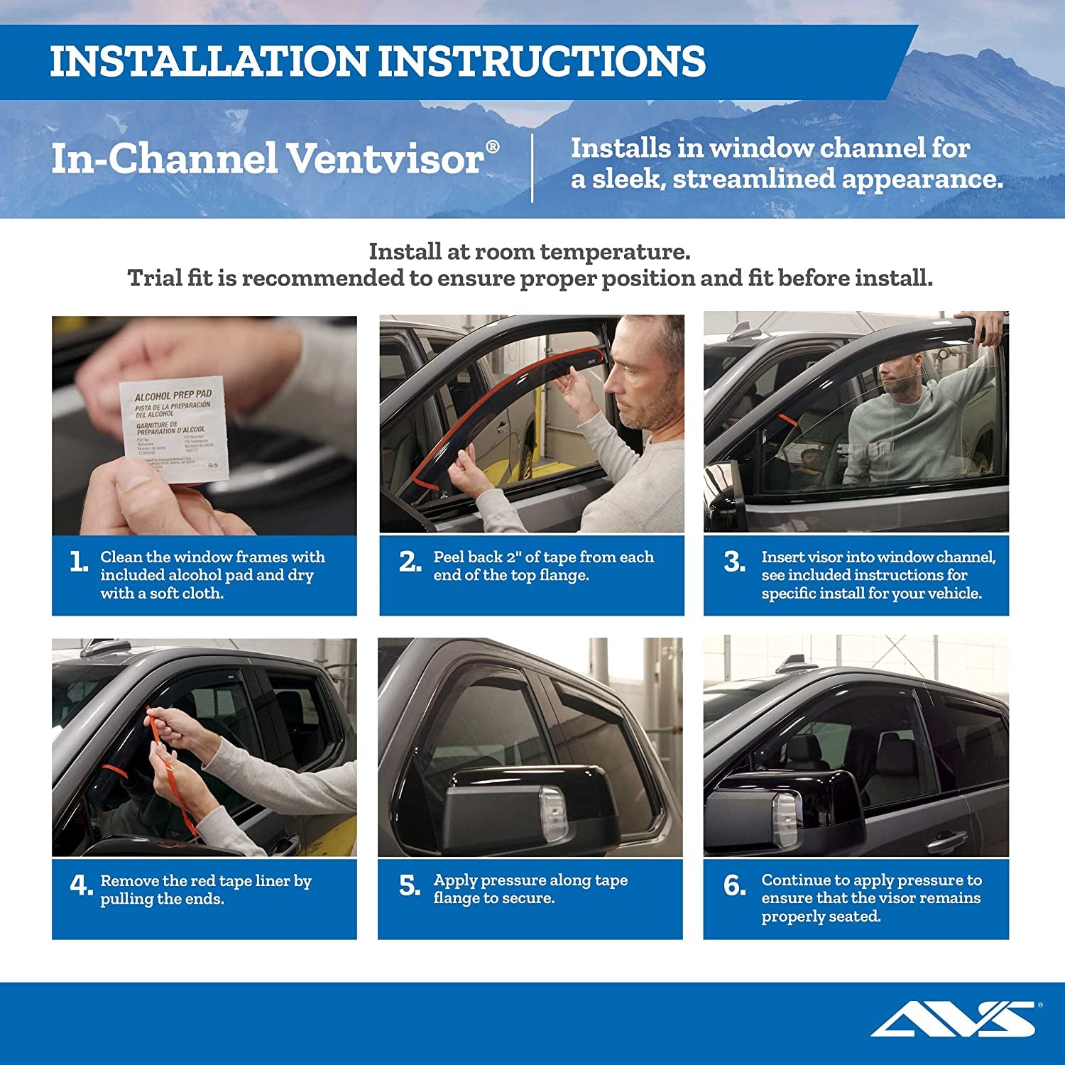 [AVS] In-Channel Rain Guards for 1999 - 2007 Mazda B3000; 1999 - 2009 Mazda B4000 Extended Cab; 1999 - 2011 Ford Ranger Supercab | Window Vent Visors, 2 Pcs. - Smoke | 192083
