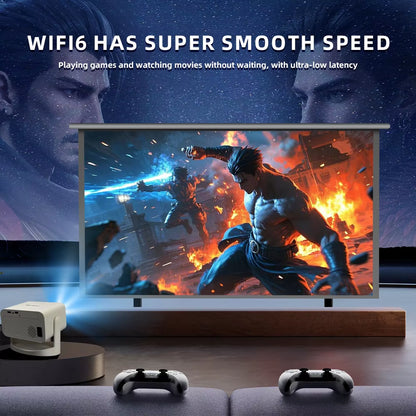 4K 650ANSI HT23 Native Portable Projector 1080P Auto Focus Keystone Correction BT5.2 Android 11 WIFI6 360° Home Cinema