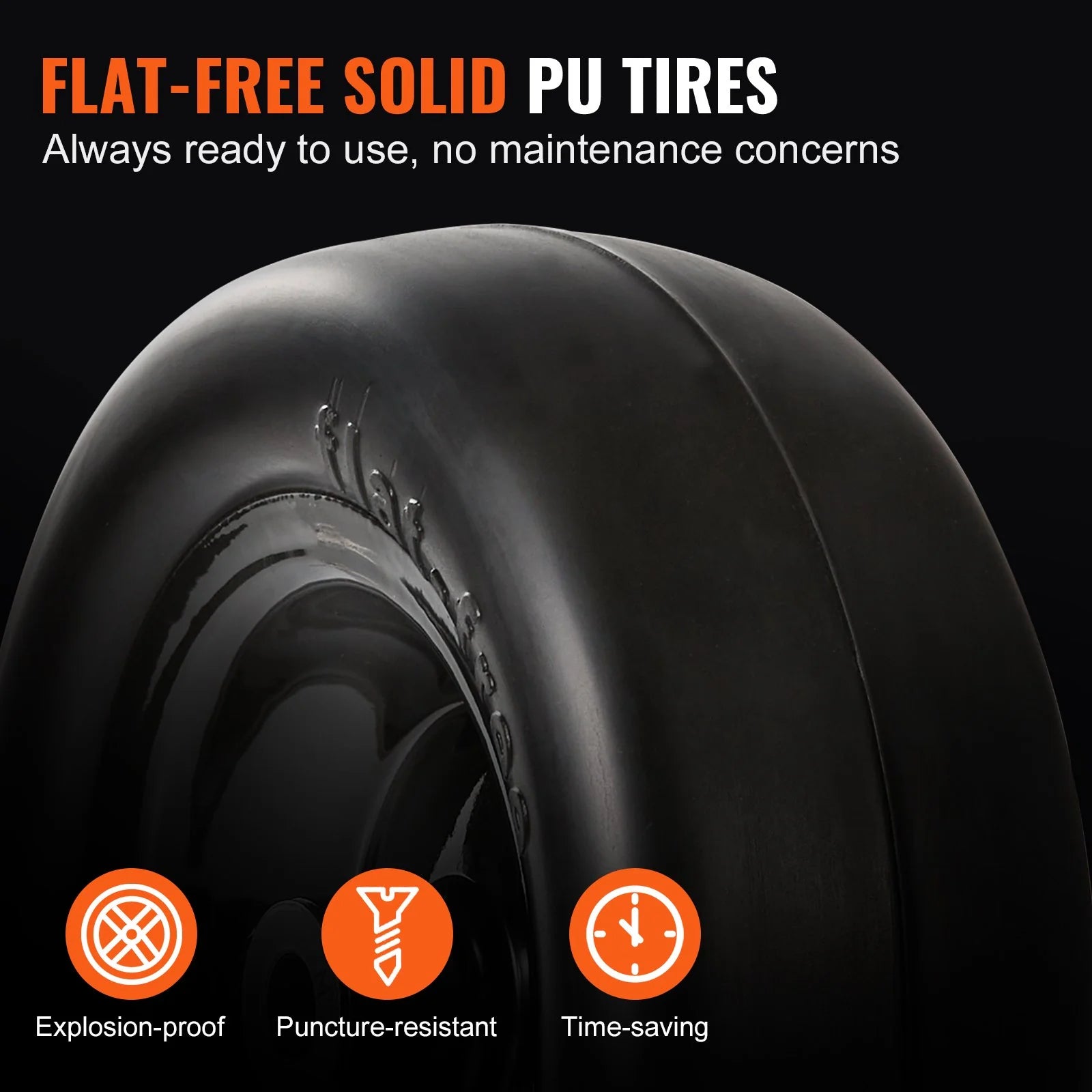 VEVOR Lawn Mower Tires with Rim, 11X4-7 Tubeless Tractor Tires, 2-Pack Tire and Wheel Assemby, Flat-Free PU Tire, 3.4 Centered Hub, 3/4 Bushing Size, 20 PCS Adapters for Riding Mowers Lawn Tractors