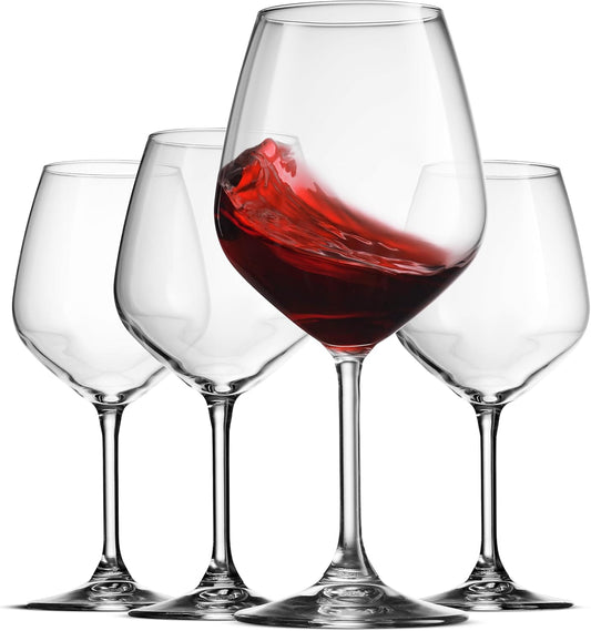 Italian Red Wine Glasses - 18 Ounce - Wine Glass Clear (Set of 4)
