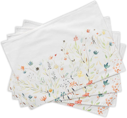 Maison D'Hermine Placemats Set of 4 100% Cotton Washable Cloth Place Mats, Home, Kitchen, Wedding, Restaurant - Gifts for Mothers Day Spring/Summer (Colmar, 13" X 19")